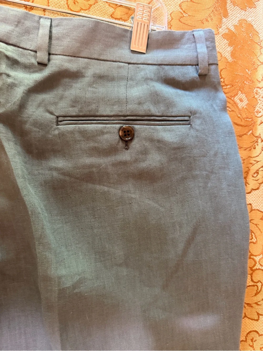 Todd Synder New York Men’s 100% Linen Slacks, Gray, Flat Front, NWT, Sz 36 x 34